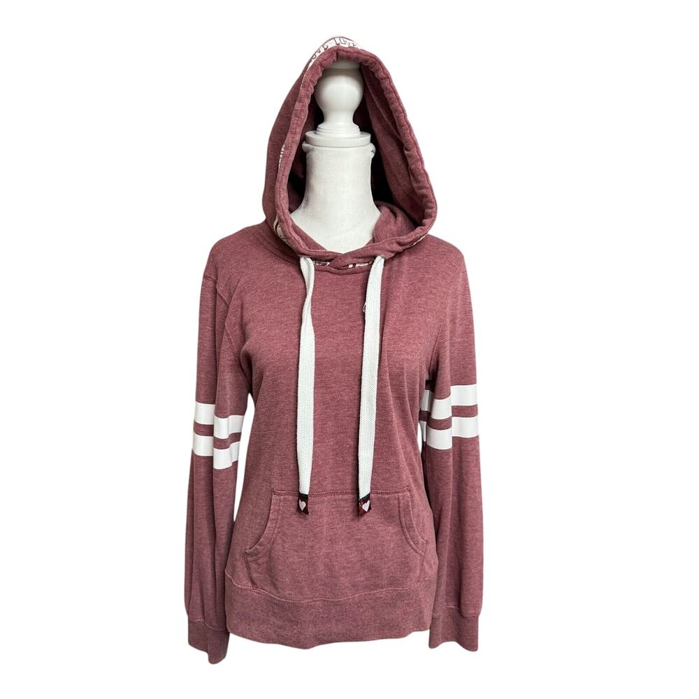 Reflex Burgundy Collegiate Hoodie Varsity Stripe Medium